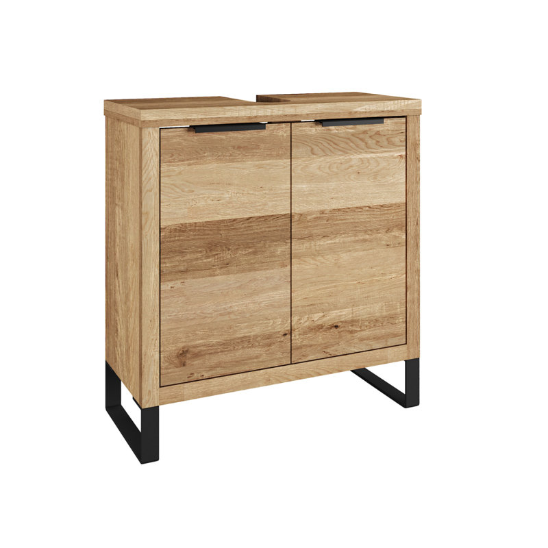 Bermudez Bathroom Furniture Suite with Mirror, Wild Oak