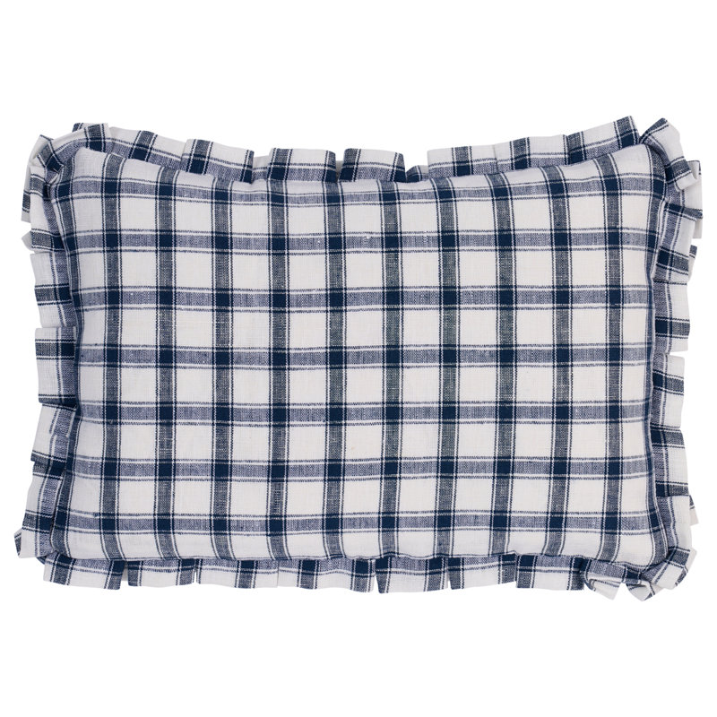 Crawford Check Pillow, 20" x 12", Indigo