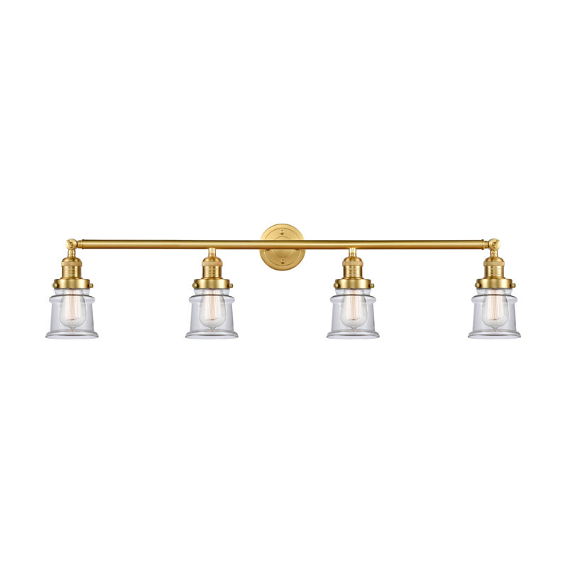 Alexandira 4 - Light Dimmable Vanity Light, 60 Watt Vintage Incandescent Bulb, Clear, Satin Gold