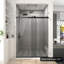 60 po X P 76 po H Porte de douche coulissante simple sans cadre au fini noir mat avec verre transparent-122790631