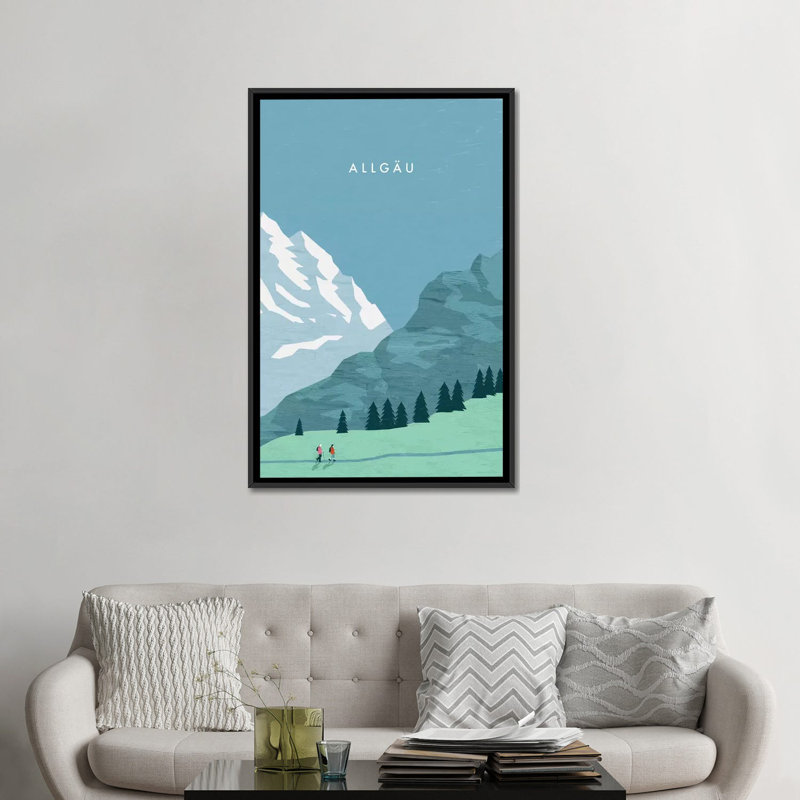 « allgäu », impression sur toile, H 26 po x l 18 po x P 1,5 po, Toile avec cadre noir, Pas de tapis