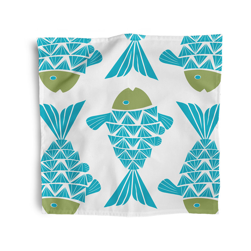 Shelva Polyester No Pattern Square Napkin, Turquoise