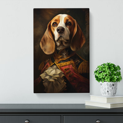 Beagle Baroque Art - Wrapped Canvas