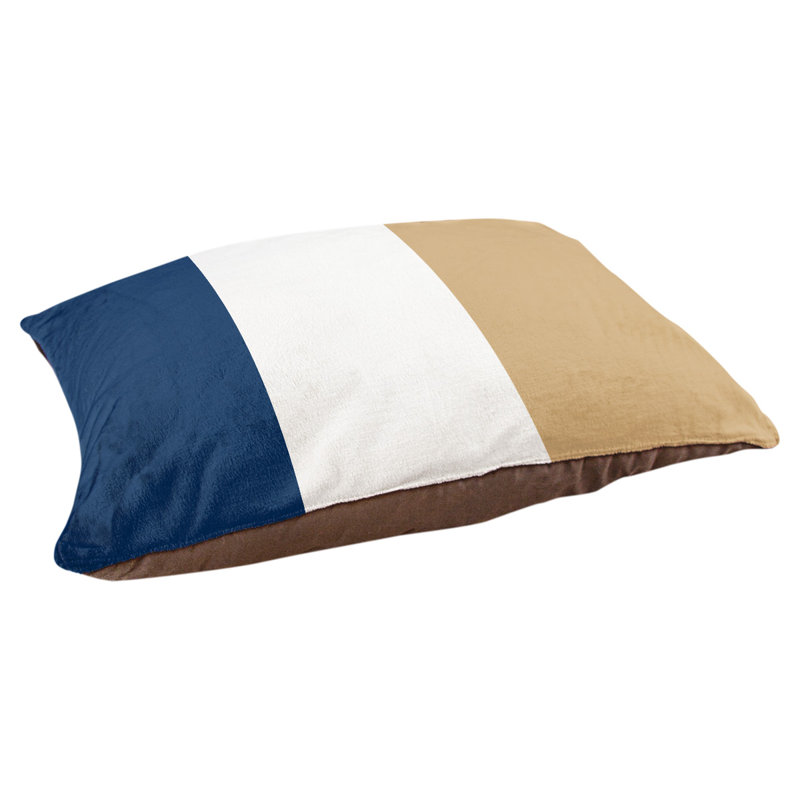 Coussin Arizona, Moyen (l 28 po x P 18 po x H 9,5 po), Bleu marine / blanc / or Kasota des Twins du Minne