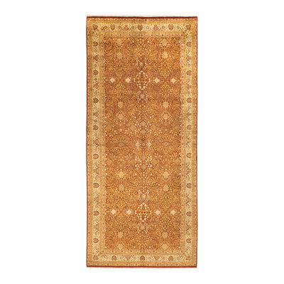 Tapis de couloir unique noué à la main Keenan - rouille / orange 6 pi 1 po x 14 pi 1 po