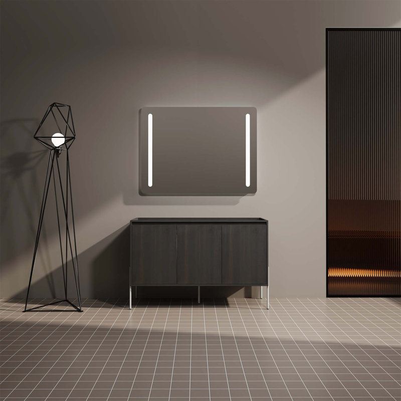 Meuble-lavabo autoportant 48 po avec portes à fermeture douce 48 po - évier inclus, Noir, noir, noir, noir
