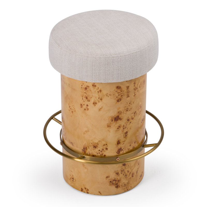 Saier - Tabouret de bar crème et bois de ronce