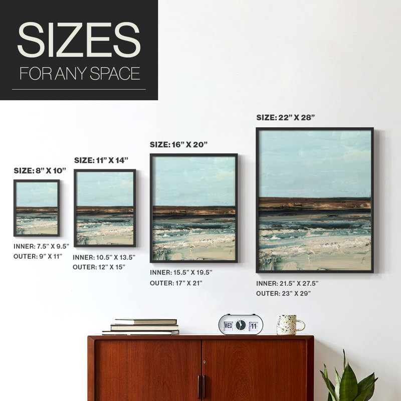 Rich Coastline I, reproduction encadrée - bois massif, Noir, noir, noir, noir, H 30 po x l 24 po