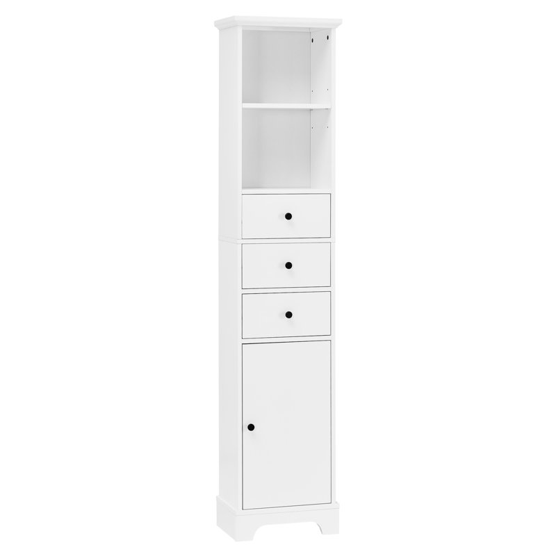 Armoire de salle de bain blanche avec 3 tiroirs et tablette réglable