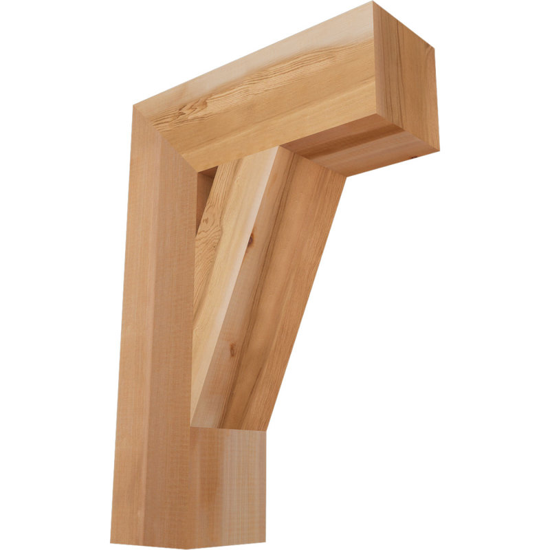 Support traditionnel en bloc de cèdre rouge de l'Ouest l 5 1/2 po x P 18 po x H 26 po, Cèdre rouge de l'Ouest (lisse)