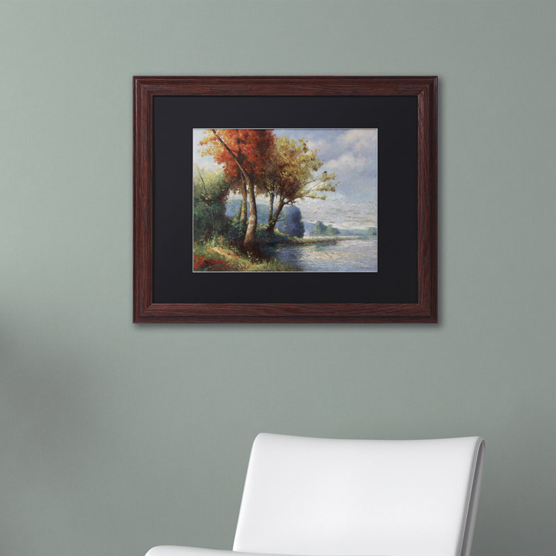 « corot hommage matted », reproduction d’art sur toile encadrée, H 16 po x l 20 po x P 0,5 po, Noir