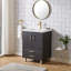 Kessia 24" Free-stangding Modern Black Single Bathroom Vanity Set