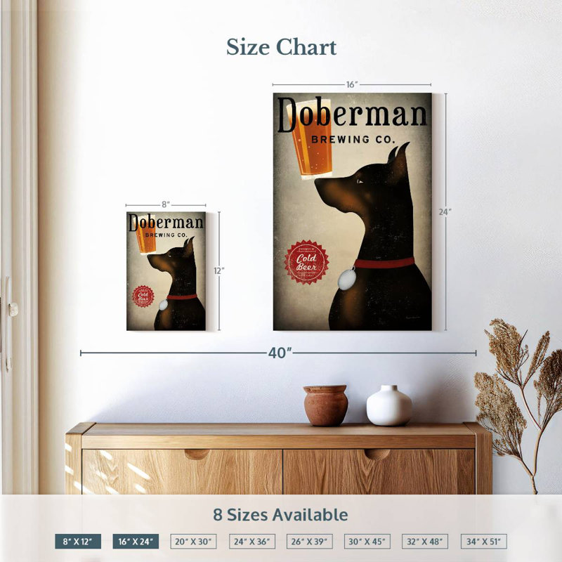 Brampt Doberman Brewing Company, H 12 po x l 8 po
