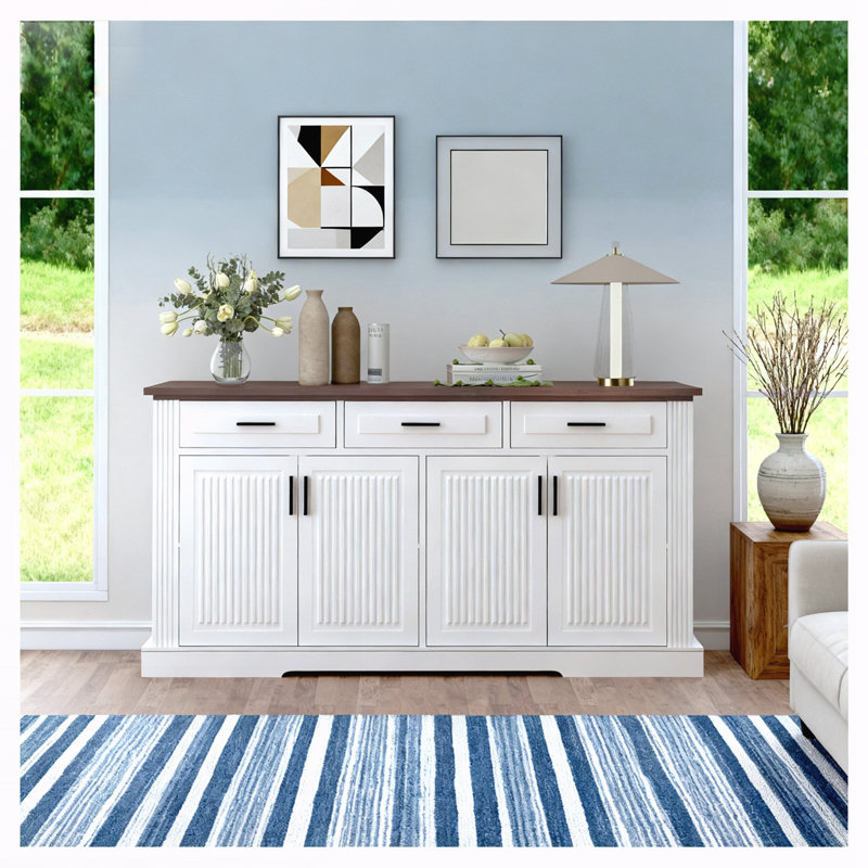 Buffet avec rangement, Blanc