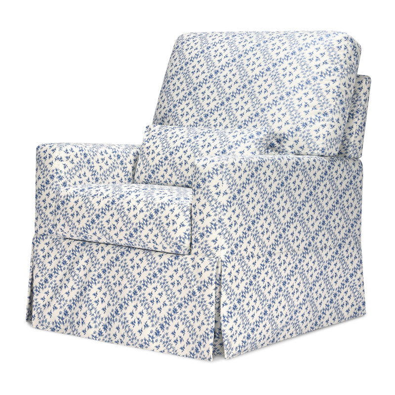 Crawford Pillowback Comfort Swivel Glider, Blue