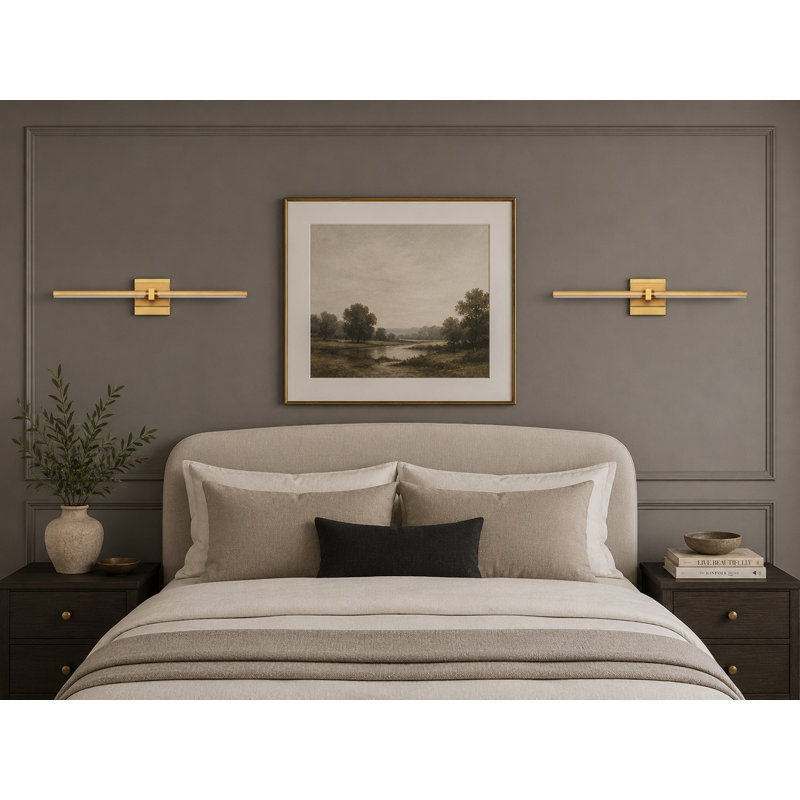 Aluminium LED Armed Sconce, Gold