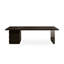 Bureau rectangulaire en bois massif noir avec 3 tiroirs-630216377-630216379