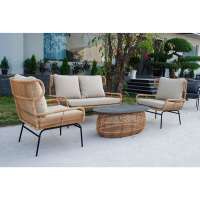 Bloomsdale Courtyard Casual Complete Patio Set with Cushions