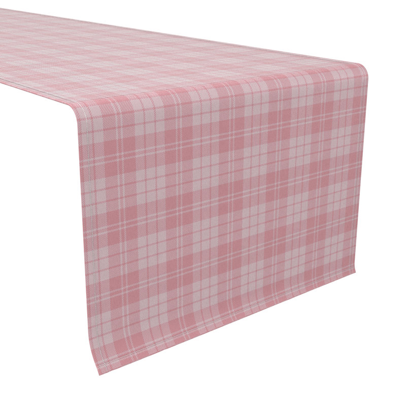 Rectangular Checkered Cotton Twill Table Runner