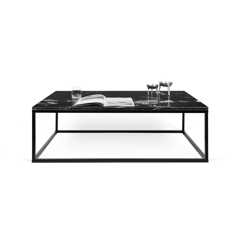 Table basse Rys, Acier noir, Marquina noir