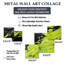 «Green Spiral Neon Fusion», ensemble de 5 collages abstraits carrés