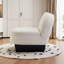 Fauteuil d'appoint luxueux en tissu Teddy avec pieds en bois cintré - Méridienne confortable pour la lecture, le salon et la chambre à coucher - Aucun assemblage requis-1057314860