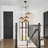 Cascade 4-Light Cluster Pendant Light Natural Rattan Shade Coastal Chic Chandelier In Matte Black