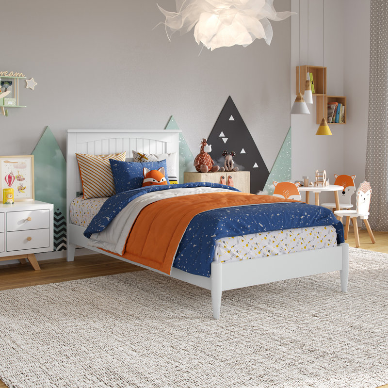  Lit plateforme Amandalee, Simple, Blanc