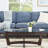 Oval Tempered Glass Coffee Table with Solid Wood Frame-1412084110