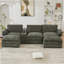 U Shaped Modular Sectional Sofa With Storage, Wireless Charging, Bluetooth Speakers, And Movable Footstools For Ultimate Comfort And Entertainment-448002862