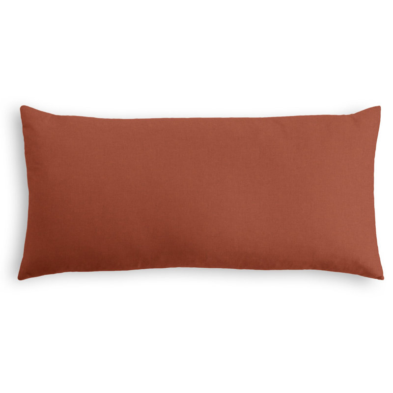 Reversible Throw Pillow, 14" x 48", Dark Red Orange