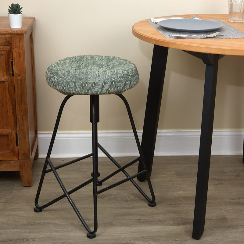 Non-Slip Textured Barstool Seat Cushion, 14-Inches Round, Celadon