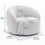 Chaises demi-tonneau pivotantes courbées gris clair