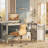 Nedyo 60" Farmhouse L Shaped Executive Desk with Storage Cabinet, Wood Home Office Desk with Headphone Hook-1321098245