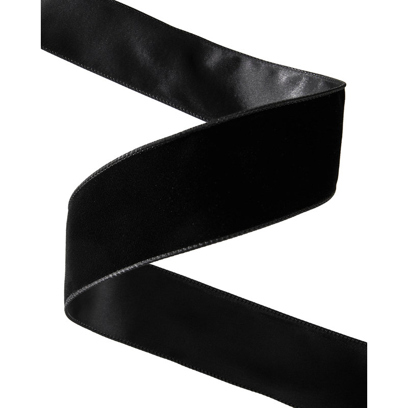 910cm Solid Colour Velvet Ribbon, Black
