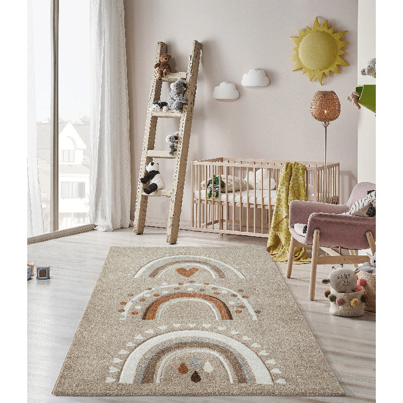 Power Loom Beige Rug, Rectangle 160 x 230cm