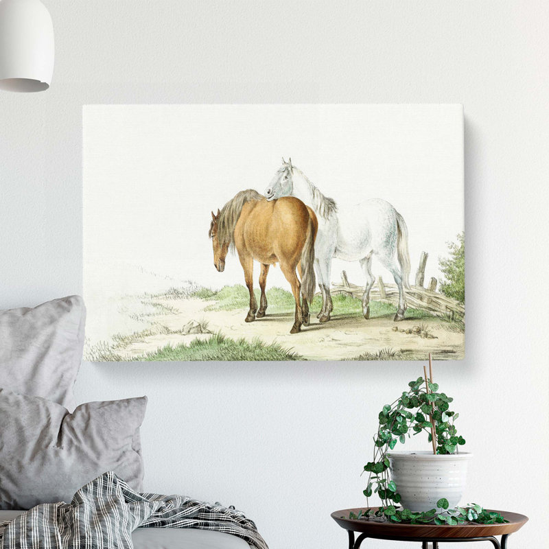 Two Horses by Jean Bernard - Wrapped Canvas, 40cm H x 60cm W x 3cm D