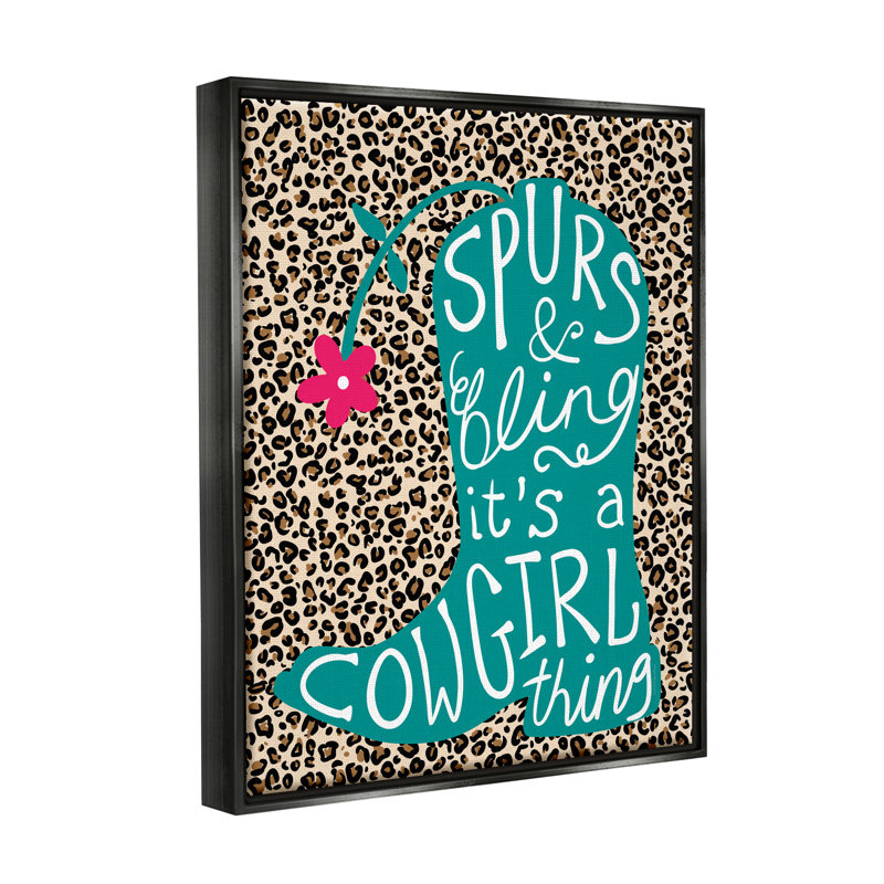 «Spurs & Bling Cowgirl Thing Boot Floater Canvas» par Kamdon Kreations, H 21 po x l 17 po x P 1,7 po
