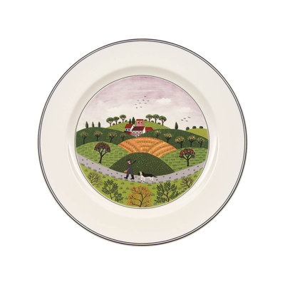 Assiette plate 10,75 po Villeroy & Boch Design - Chasseur et chien