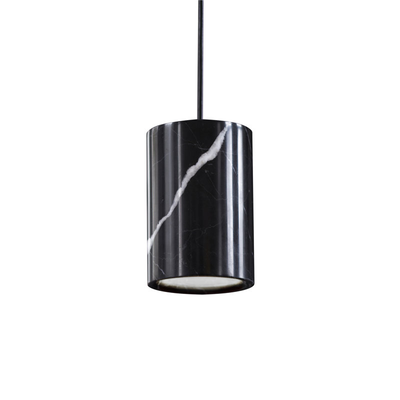 Solid 1 - Light LED Pendant, Nero Marquina, Matte Black