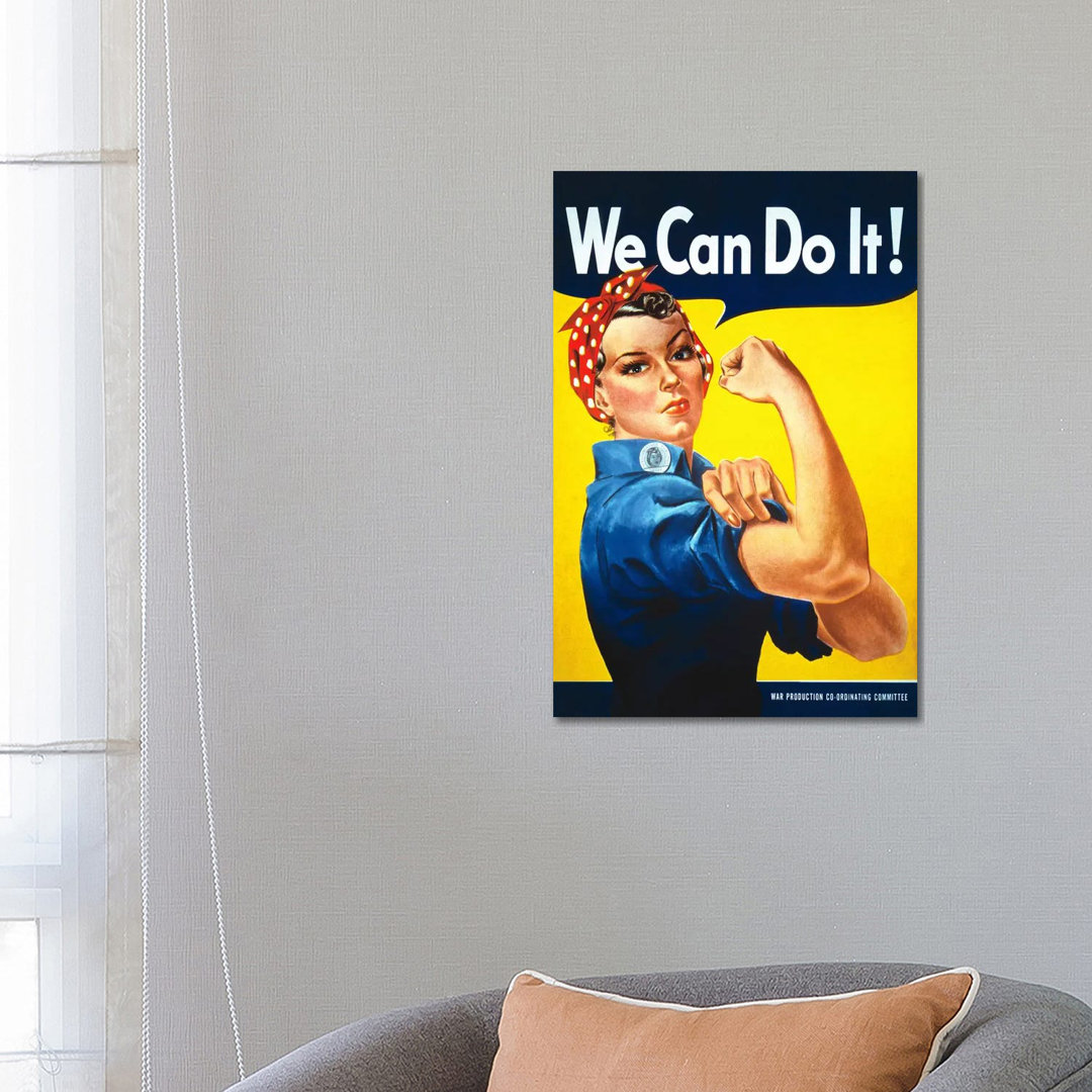 We Can Do It! (Rosie The Riveter) Poster by J. Howard Miller - Wrapped Canvas Print