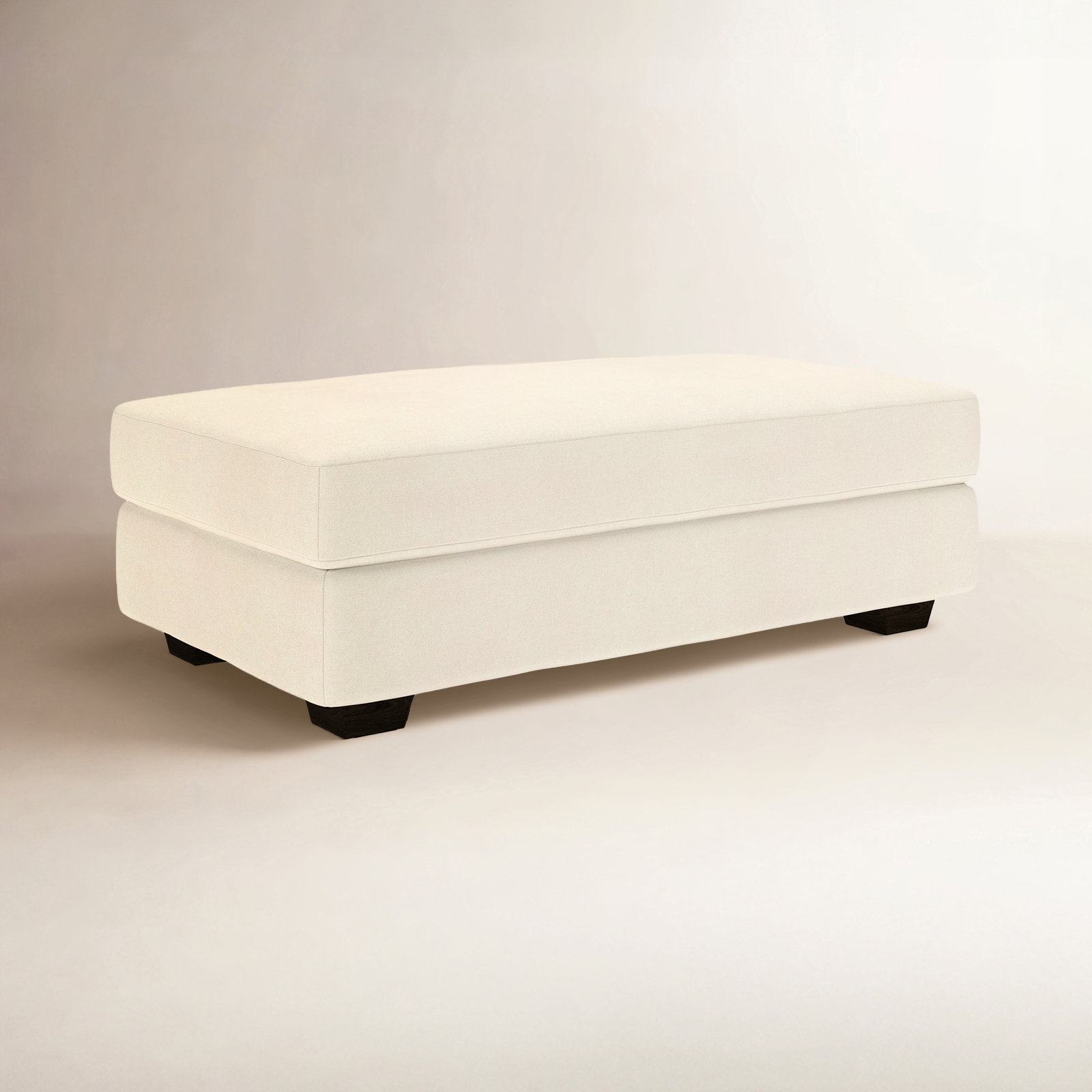 Emilio 49" Cotton Upholstered Ottoman, Bayou Natural