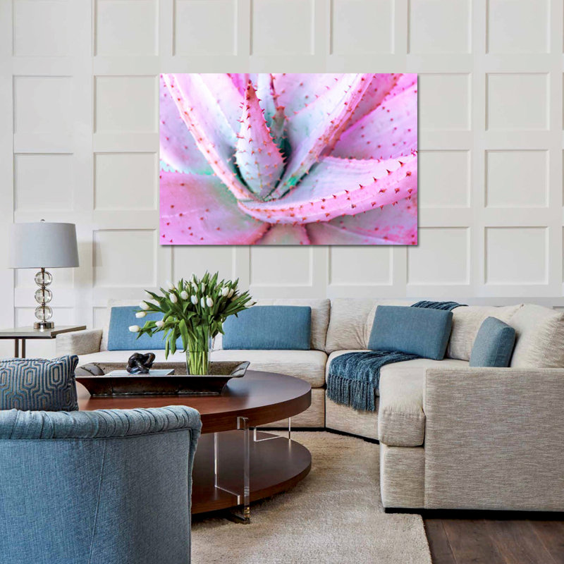 Pink Aloe - Unframed Photograph, 24" H x 36" W x 2.5" D, Aluminum