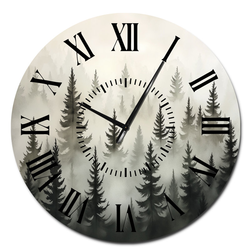 Goulart I - Horloge murale rustique ronde en métal, imprimée sur métal, Surdimensionné