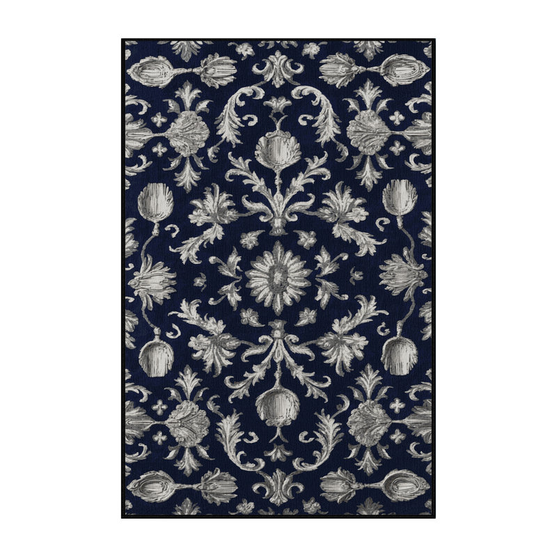 Tapis gris français lavable à la machine, Rectangulaire 7 pi x 10 pi