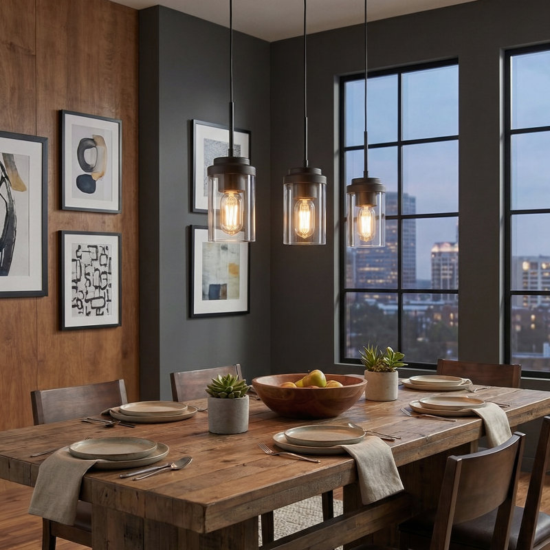 20.5In 3 - Light Pendant Light Linear Pendant Lighting