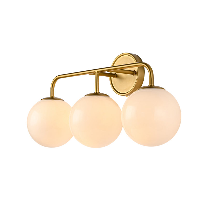 3 - Light Dimmable Opal Glass Armed Sconce
