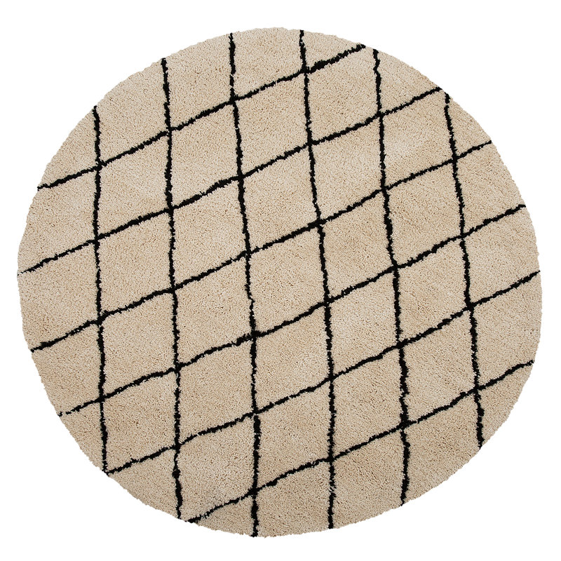 Genovese Round 140 cm x 140 cm Geometric Hand Woven Area Rug