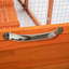 Habitat de poulet orange innovant avec double entrée, plateau coulissant et points d'entrée robustes pour poulaillers, pente de glissement, panneaux