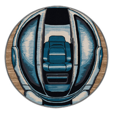 Machine Washable Transportation Gray Area Rug